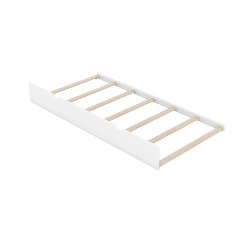 Lit de repos double en pin blanc avec tiroirs et lit gigogne