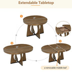 Ensemble de salle à manger vintage 5 pièces avec table à rallonge et 4 chaises