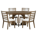 Ensemble de salle à manger vintage 5 pièces avec table à rallonge et 4 chaises