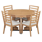 Ensemble de salle à manger vintage 5 pièces avec table à rallonge et 4 chaises