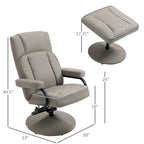 Fauteuil inclinable pivotant dossier haut avec ottoman, 30 po
