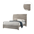 Lit avec surface imitation bois, gris vieilli
