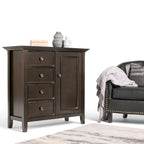 Bahut de rangement de style transitionnel en bois massif, 37 po de largeur - 37 larg. x 17 prof. x 36 haut.