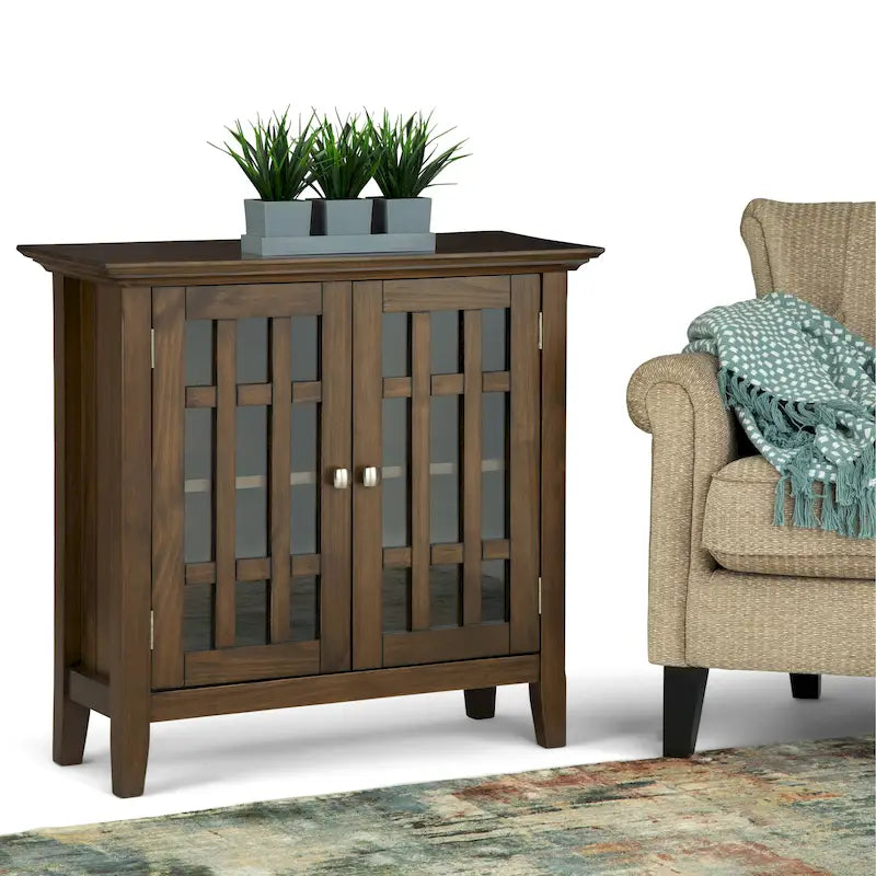Bahut de rangement de style transitionnel en bois massif, 37 po de largeur - 37 larg. x 17 prof. x 36 haut.
