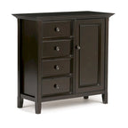 Bahut de rangement de style transitionnel en bois massif, 37 po de largeur - 37 larg. x 17 prof. x 36 haut.