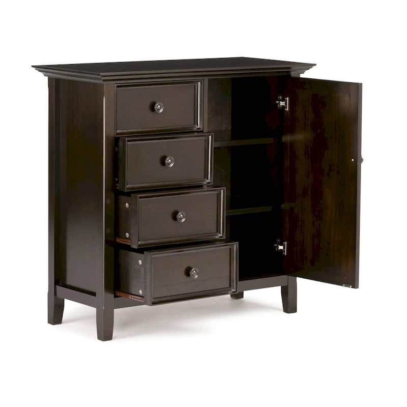Bahut de rangement de style transitionnel en bois massif, 37 po de largeur - 37 larg. x 17 prof. x 36 haut.