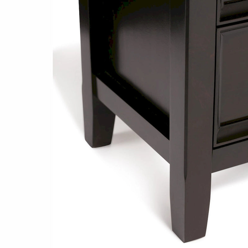 Bahut de rangement de style transitionnel en bois massif, 37 po de largeur - 37 larg. x 17 prof. x 36 haut.
