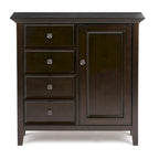 Bahut de rangement de style transitionnel en bois massif, 37 po de largeur - 37 larg. x 17 prof. x 36 haut.