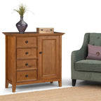 Bahut de rangement de style transitionnel en bois massif, 37 po de largeur - 37 larg. x 17 prof. x 36 haut.