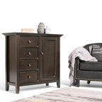 Bahut de rangement de style transitionnel en bois massif, 37 po de largeur - 37 larg. x 17 prof. x 36 haut.