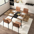 Table de salle à manger rectangulaire rétro avec plateau et plaque centrale noire embossée