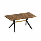 Table de salle à manger rectangulaire rétro avec plateau et plaque centrale noire embossée