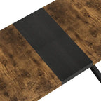Table de salle à manger rectangulaire rétro avec plateau et plaque centrale noire embossée