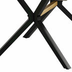 Table de salle à manger rectangulaire rétro avec plateau et plaque centrale noire embossée