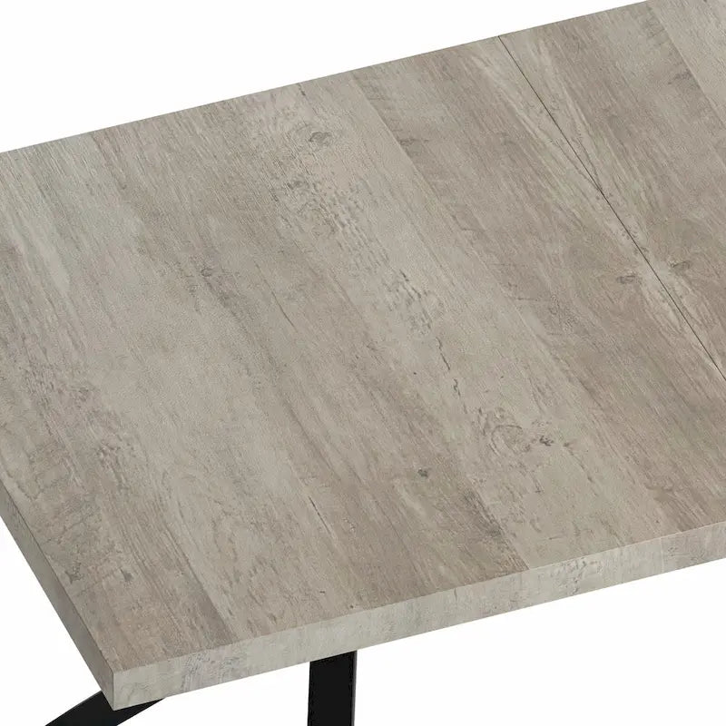 Table de salle à manger rectangulaire rétro avec plateau et plaque centrale noire embossée