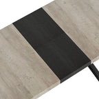 Table de salle à manger rectangulaire rétro avec plateau et plaque centrale noire embossée