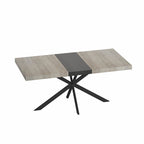 Table de salle à manger rectangulaire rétro avec plateau et plaque centrale noire embossée