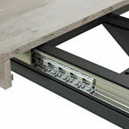 Table de salle à manger rectangulaire rétro avec plateau et plaque centrale noire embossée
