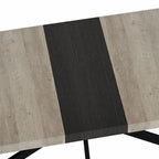 Table de salle à manger rectangulaire rétro avec plateau et plaque centrale noire embossée