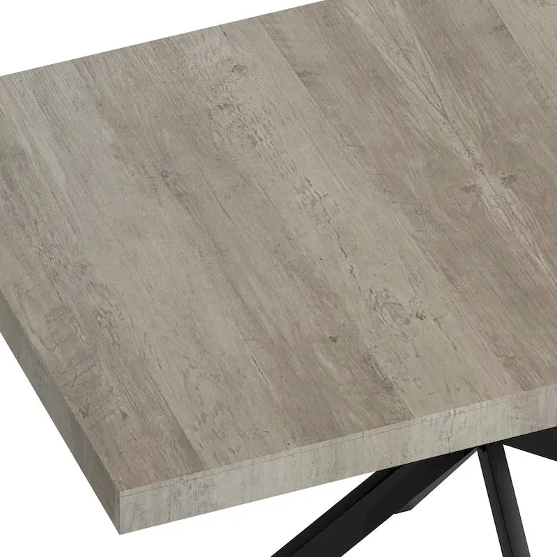 Table de salle à manger rectangulaire rétro avec plateau et plaque centrale noire embossée