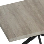 Table de salle à manger rectangulaire rétro avec plateau et plaque centrale noire embossée