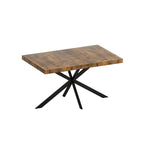 Table de salle à manger rectangulaire rétro avec plateau et plaque centrale noire embossée