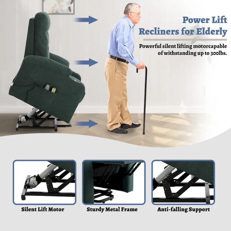 Fauteuil inclinable de massage électrique rembourré avec porte-gobelet