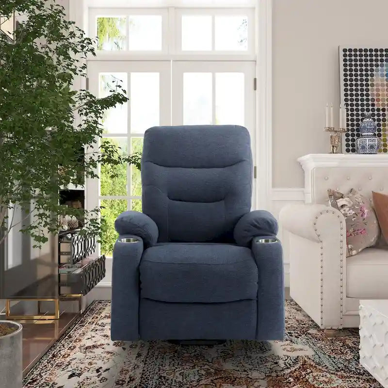 Fauteuil inclinable de massage électrique rembourré avec porte-gobelet