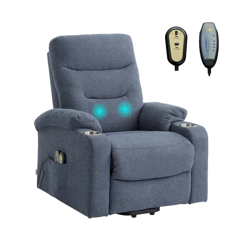 Fauteuil inclinable de massage électrique rembourré avec porte-gobelet