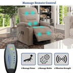 Fauteuil inclinable de massage électrique rembourré avec porte-gobelet