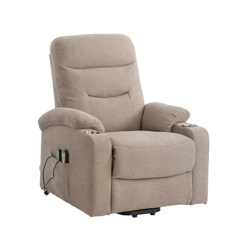 Fauteuil inclinable de massage électrique rembourré avec porte-gobelet