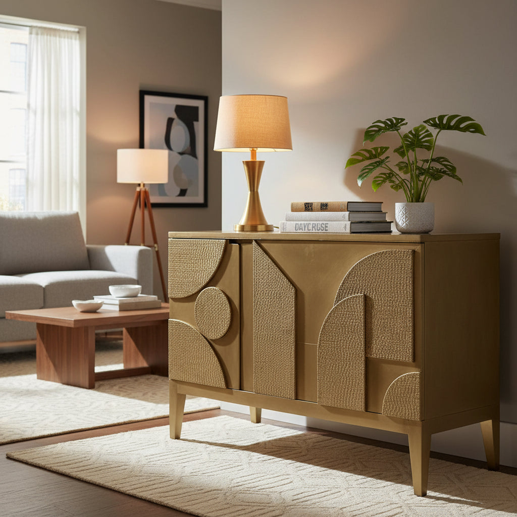 SAFAVIEH Couture Mervana Brass Covered Sideboard