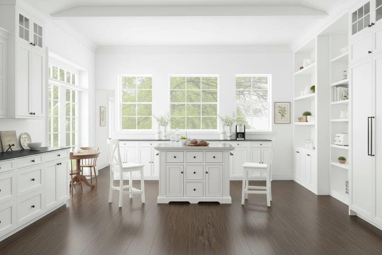 Crosley Julia Stainless Steel Top Island W/X-Back Stools - 50 W x60 D x41 H