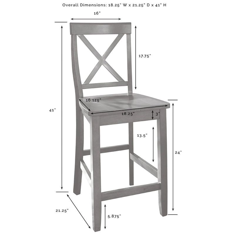 Îlot supérieur en acier inoxydable avec tabourets à dossier en X - 50 L x 60 P x 41 H
