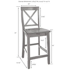 Îlot supérieur en acier inoxydable avec tabourets à dossier en X - 50 L x 60 P x 41 H