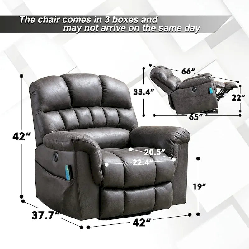 Canapé inclinable avec fauteuil de massage