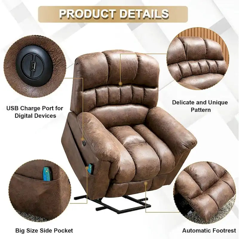 Canapé inclinable avec fauteuil de massage