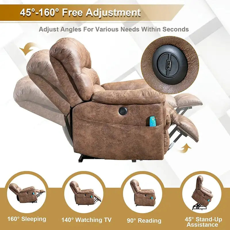 Canapé inclinable avec fauteuil de massage