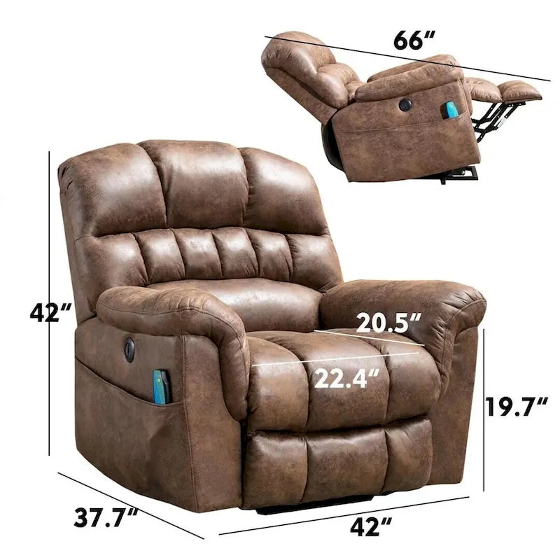 Canapé inclinable avec fauteuil de massage