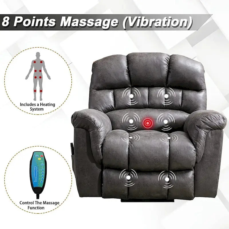 Canapé inclinable avec fauteuil de massage