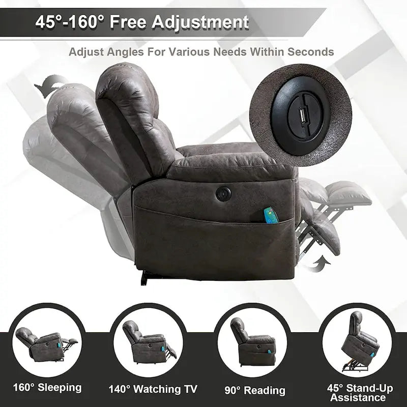 Canapé inclinable avec fauteuil de massage