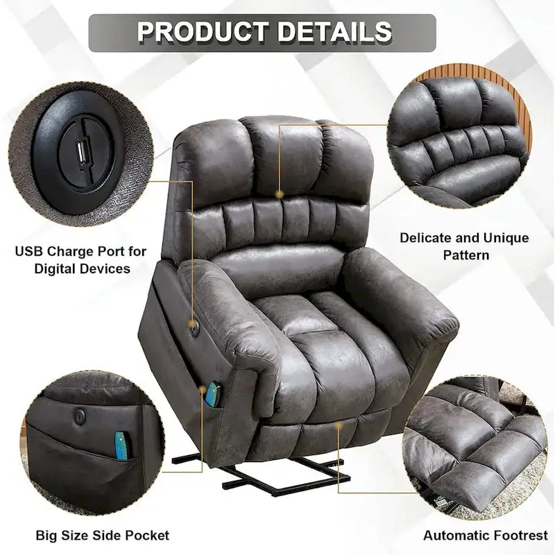 Canapé inclinable avec fauteuil de massage