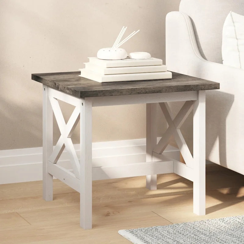 Table d'appoint de ferme classique en bois massif