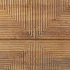 Table d'appoint 2 tiroirs en bois massif marron clair avec cadre en fer noir - 22L x 22P x 26H