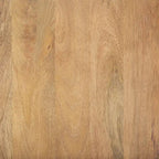 Table d'appoint 2 tiroirs en bois massif marron clair avec cadre en fer noir - 22L x 22P x 26H