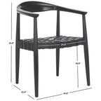 Fauteuil d'appoint en cuir tressé et bois massif (entièrement assemblé) - L63,5 x P56 x H56 cm - 63,5x56x56 cm