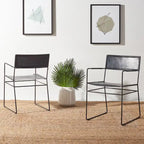 Chaise de salle à manger en cuir (lot de 2) - 21,7 L x 19,7 P x 31,9 H - 22Lx20Px32H