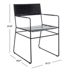 Chaise de salle à manger en cuir (lot de 2) - 21,7 L x 19,7 P x 31,9 H - 22Lx20Px32H