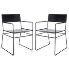 Chaise de salle à manger en cuir (lot de 2) - 21,7 L x 19,7 P x 31,9 H - 22Lx20Px32H
