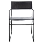 Chaise de salle à manger en cuir (lot de 2) - 21,7 L x 19,7 P x 31,9 H - 22Lx20Px32H
